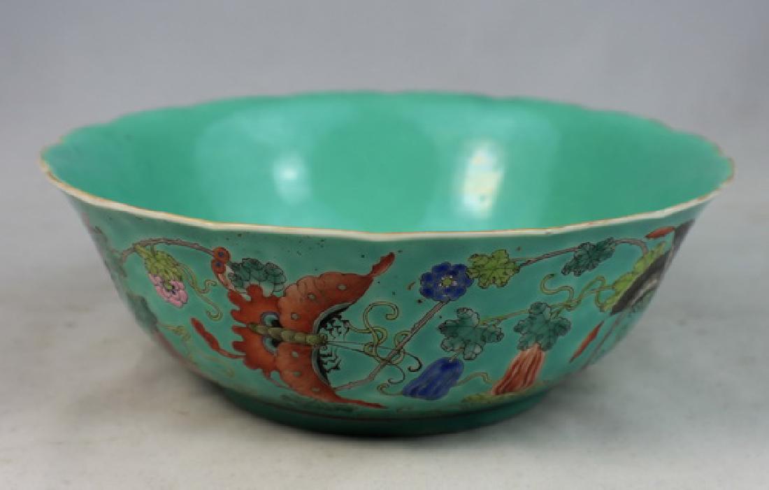 Antique Chinese Painted Porcelain Bowl w,Marked (1 of 8)