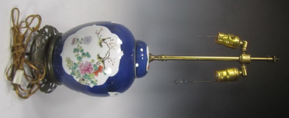CHINESE EXPORT GINGER JAR LAMP. (1 of 7)