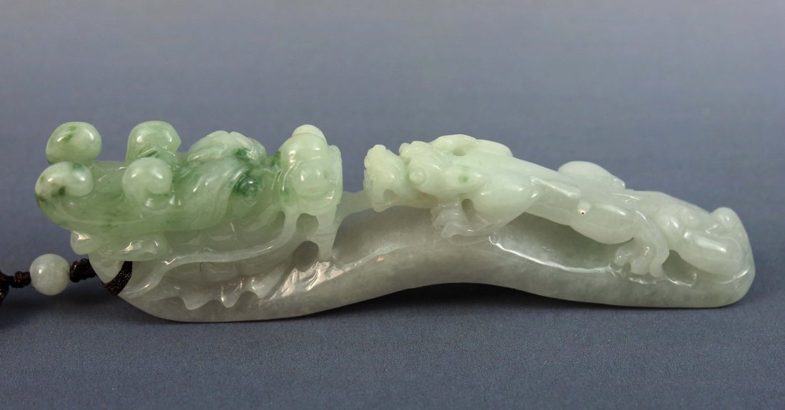 Chinese Carved Jadeite Hand Piece (1 of 7)