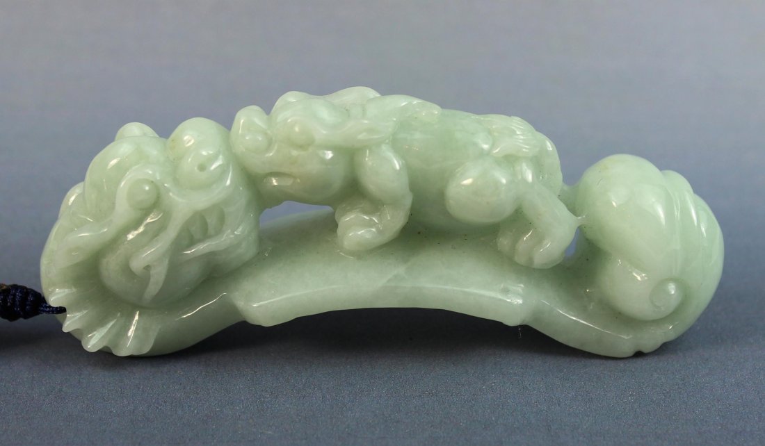 Chinese Carved Jadeite Hand Piece (1 of 7)