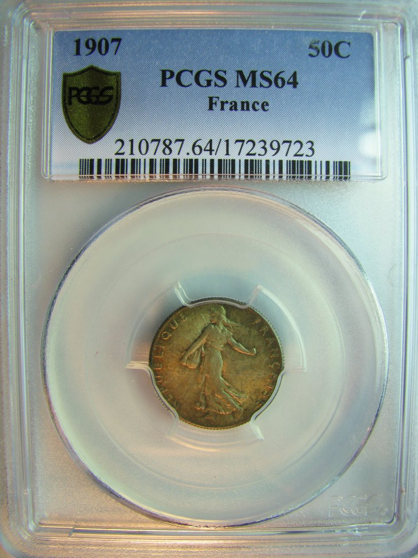 France: TroisiÃ¨me RÃ©publique / 1871 - 1940 / 50 centimes / 1907 / Silver / 2.5 g / KM 854 / Gad 420