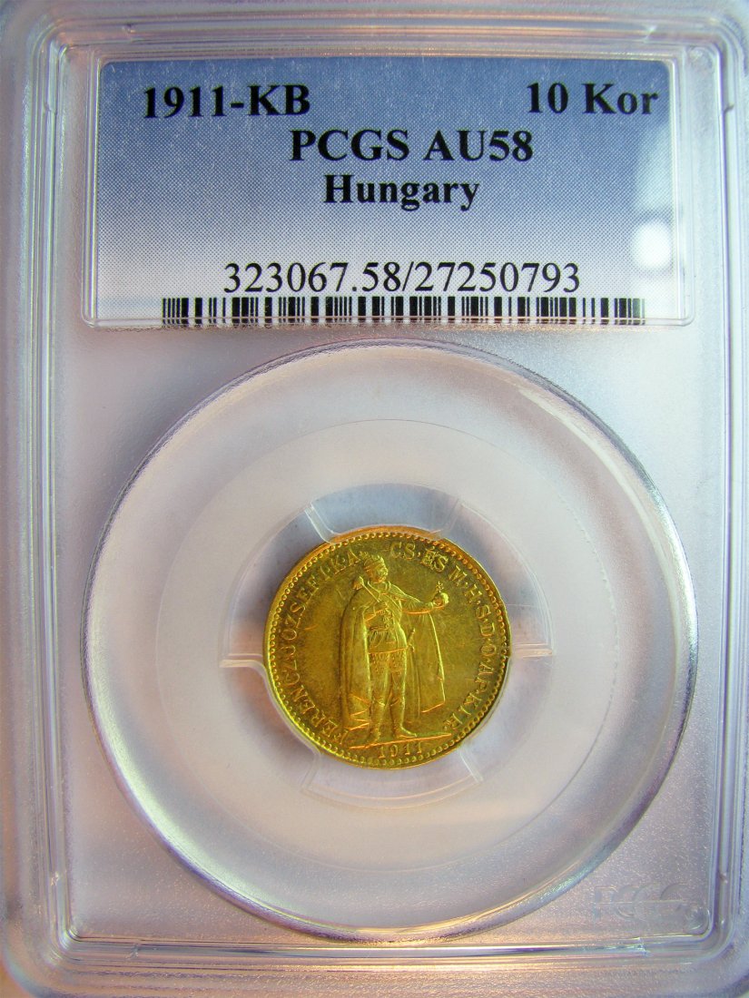 Hungary: Franz Joseph I / 1848 - 1916 / 10 Korona / 1911 KB / Gold / 3.38 g / KM 485