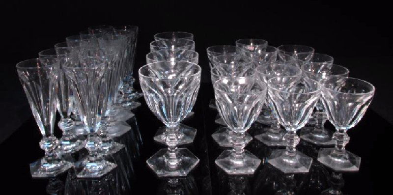 BACCARAT "HARCOURT" CUT CRYSTAL STEMWARE: 29 PCS (1 of 8)
