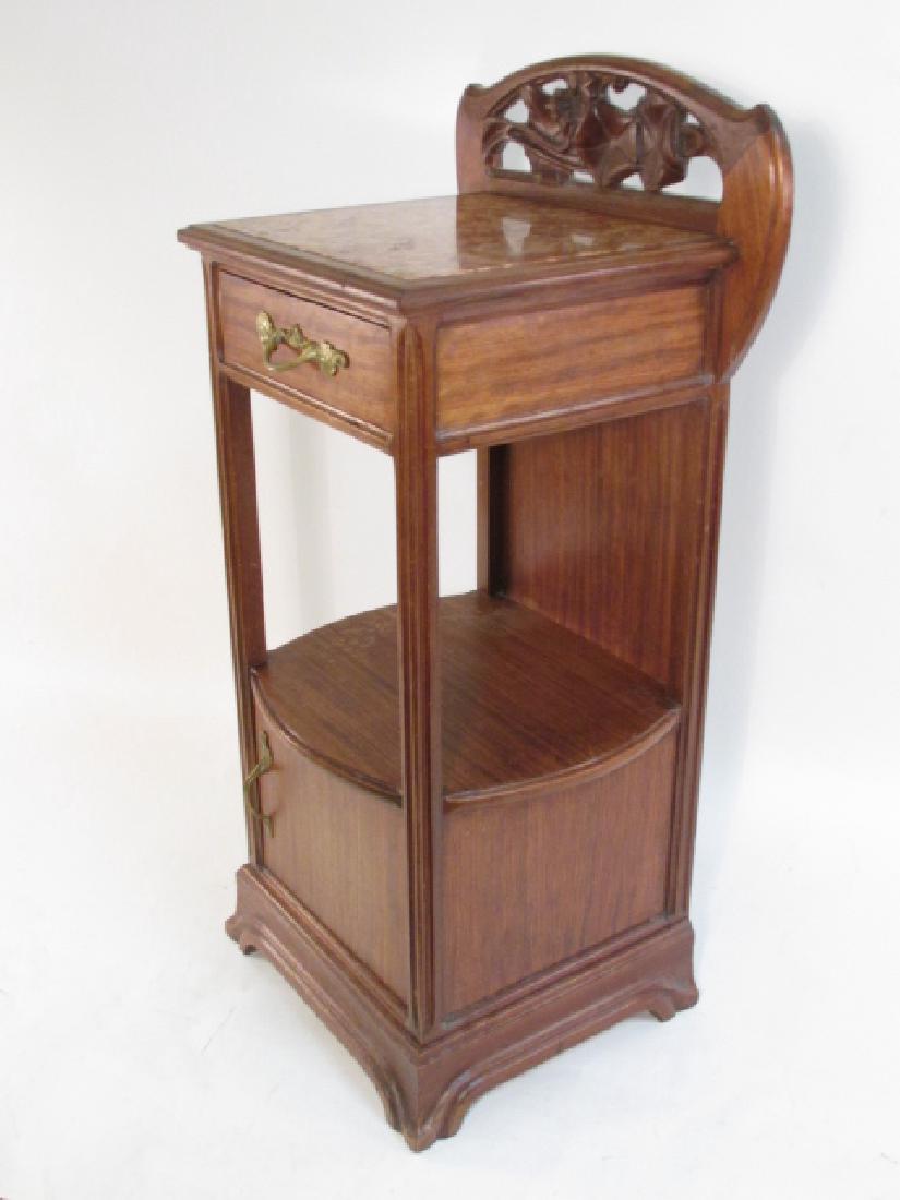 ART NOUVEAU MARBLE TOP SATINWOOD NIGHTSTAND COMMOD (1 of 11)