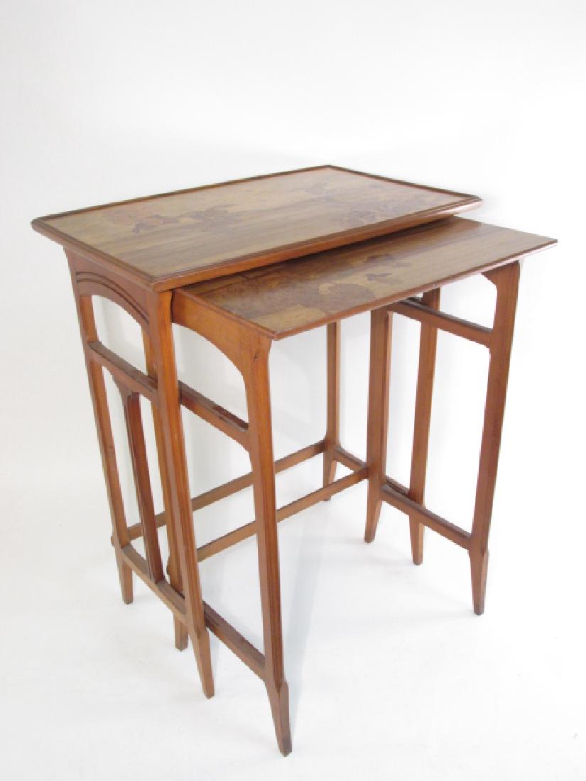 TWO LOUIS MAJORELLE MARQUETRY INLAID NESTING TABLE (1 of 10)