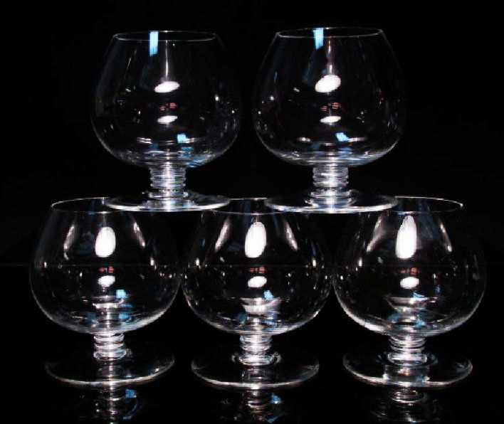 FIVE BACCARAT CRYSTAL BRANDY GLASSES (1 of 4)