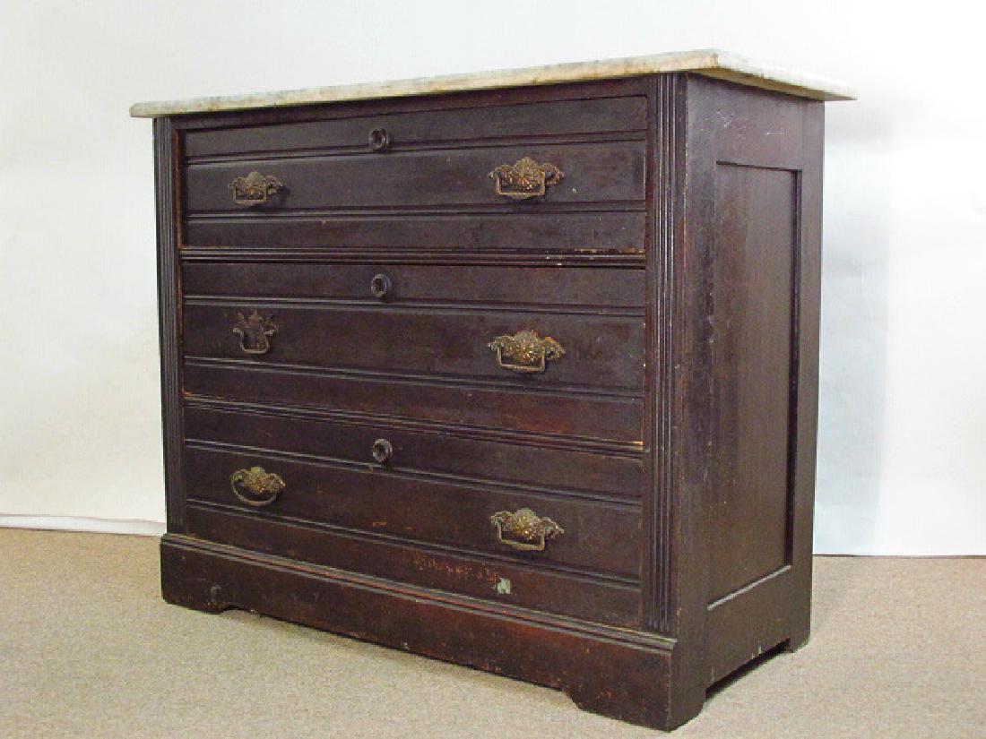 VICTORIAN MARBLE TOP CHEST OF DRAWERS (1 of 9)