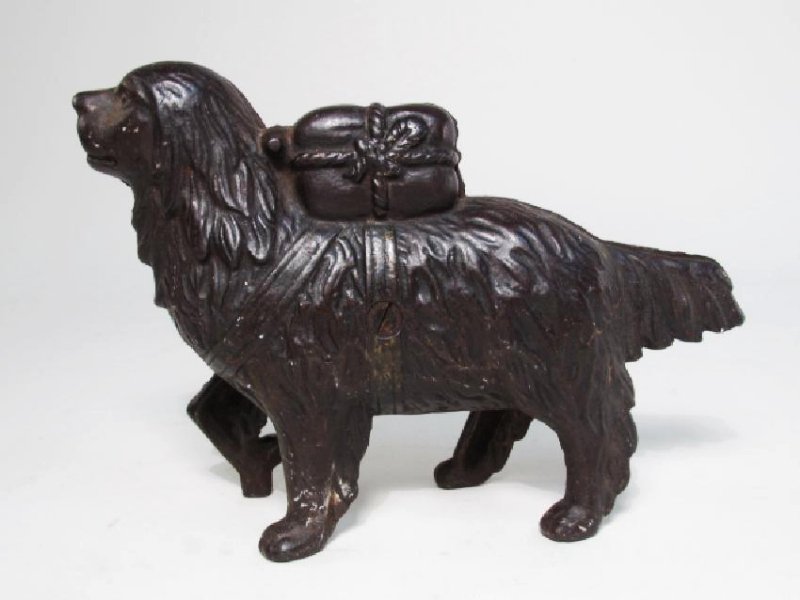 A.C. WILLIAMS ANTIQUE CAST IRON DOG BANK (1 of 3)