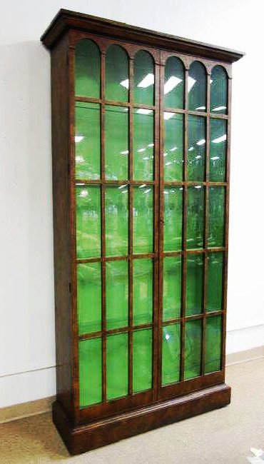 LARGE BIEDERMEIER STYLE CHERRYWOOD DISPLAY CASE (1 of 8)