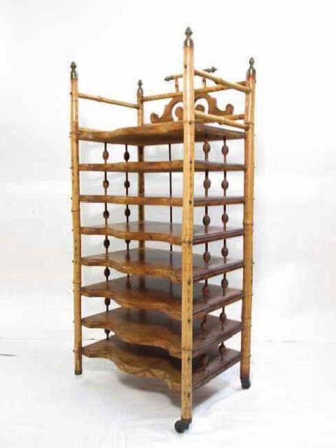 VICTORIAN BAMBOO SHELVING UNIT MUSIC RACK (1 of 10)