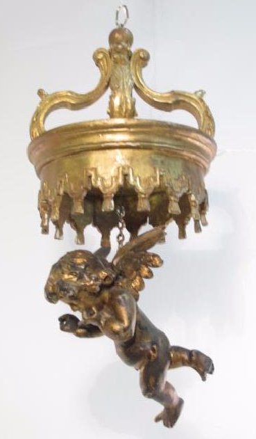 EARLY 20TH CENTURY ITALIAN GILT WOOD BED CORONA (1 of 9)