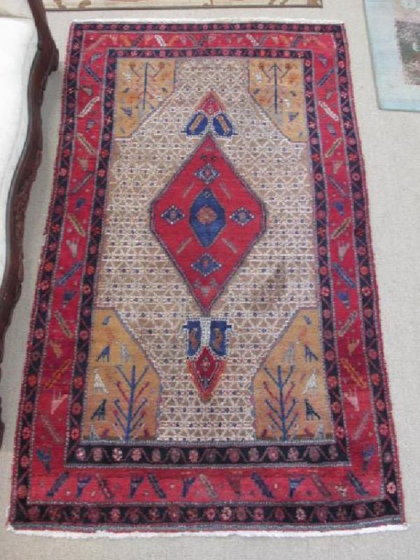 HAND KNOTTED PERSIAN WOOL RUG - 5' X 8'5" (1 of 8)