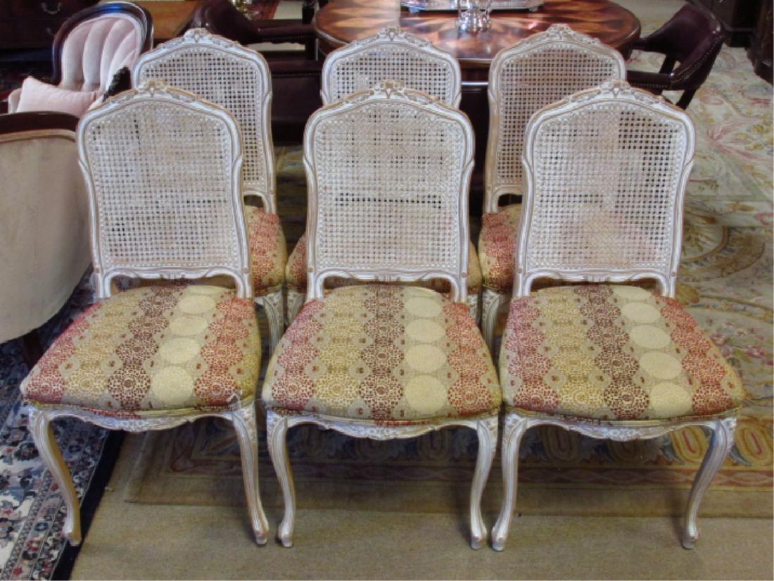 SIX FRENCH COUNTRY STYLE SIDE CHAIRS W/ CANE BACKS (1 of 10)