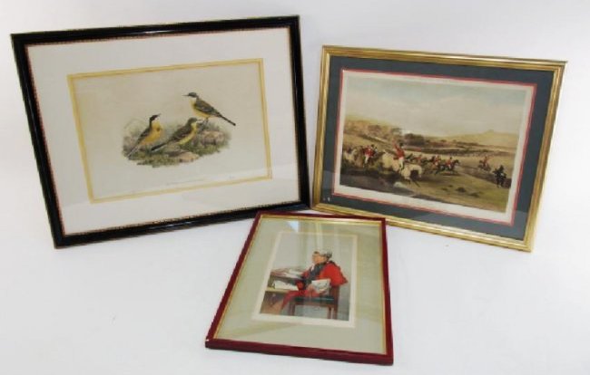 THREE ANTIQUE FRAMED PRINTS: VANITY FAIR, HUNT SCE (1 of 10)