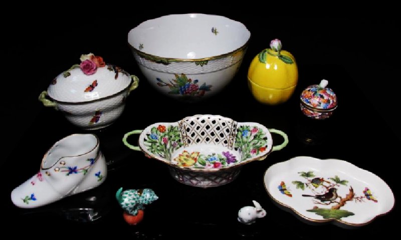 HEREND HUNGARIAN PORCELAIN: 9 PCS (1 of 9)