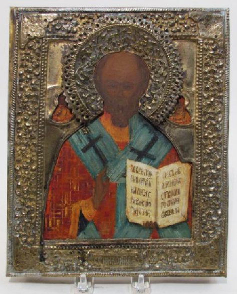 EARLY 19TH C RUSSIAN ORTHODOX RELIGIOUS ICON (1 of 7)