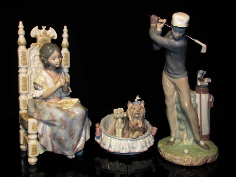 THREE LLADRO PORCELAIN FIGURES: 4824, 1396, 6469 (1 of 10)
