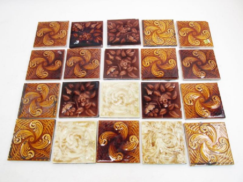 TWENTY RARE ITALIAN MAJOLICA CERAMIC RELIEF TILES (1 of 8)