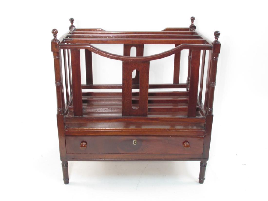 ANTIQUE REGENCY MAHOGANY CANTERBURY MAGAZINE RACK (1 of 2)