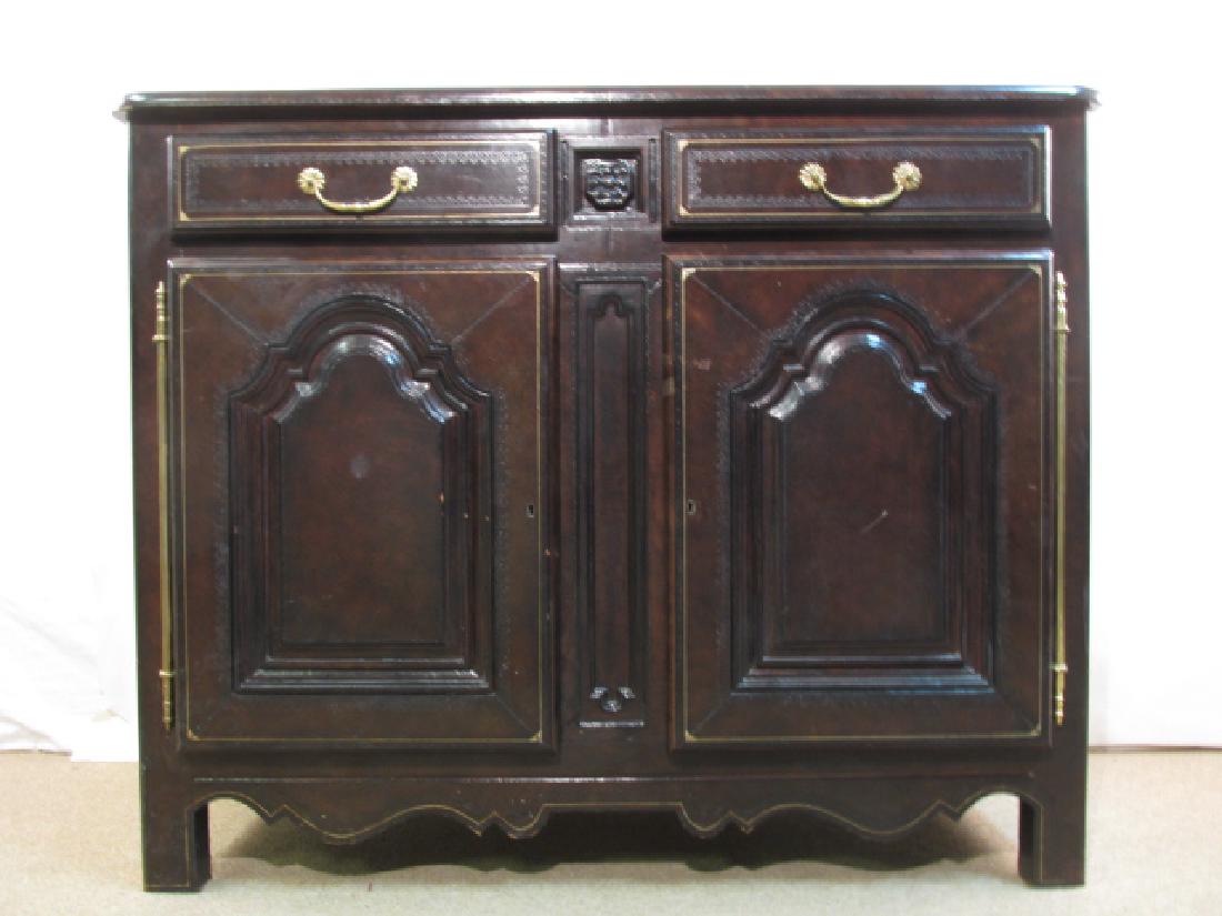 VINTAGE MAITLAND SMITH DARK LEATHER FINISH SIDEBOARD (1 of 10)