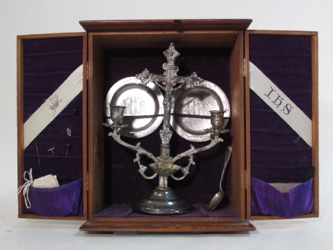 ANTIQUE CASED TRAVELING COMMUNION SET (1 of 10)