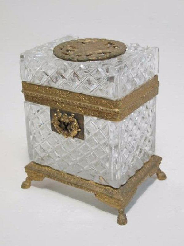EMPIRE STYLE ORMOLU MOUNTED CRYSTAL COFFRETTE (1 of 9)