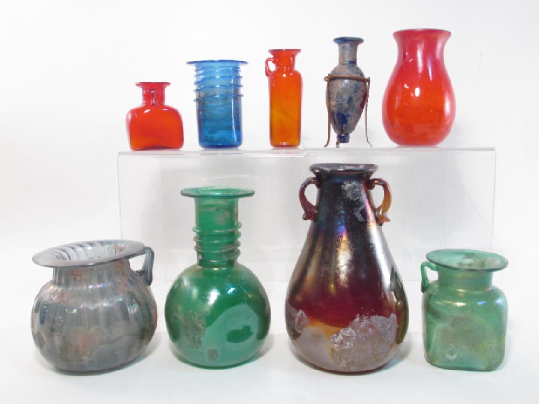 NINE VENETIAN HAND BLOWN ART GLASS VASES (1 of 8)