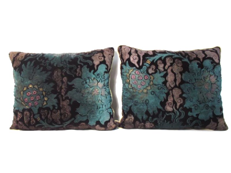 PAIR VENETIAN SILK THROW PILLOWS (1 of 5)