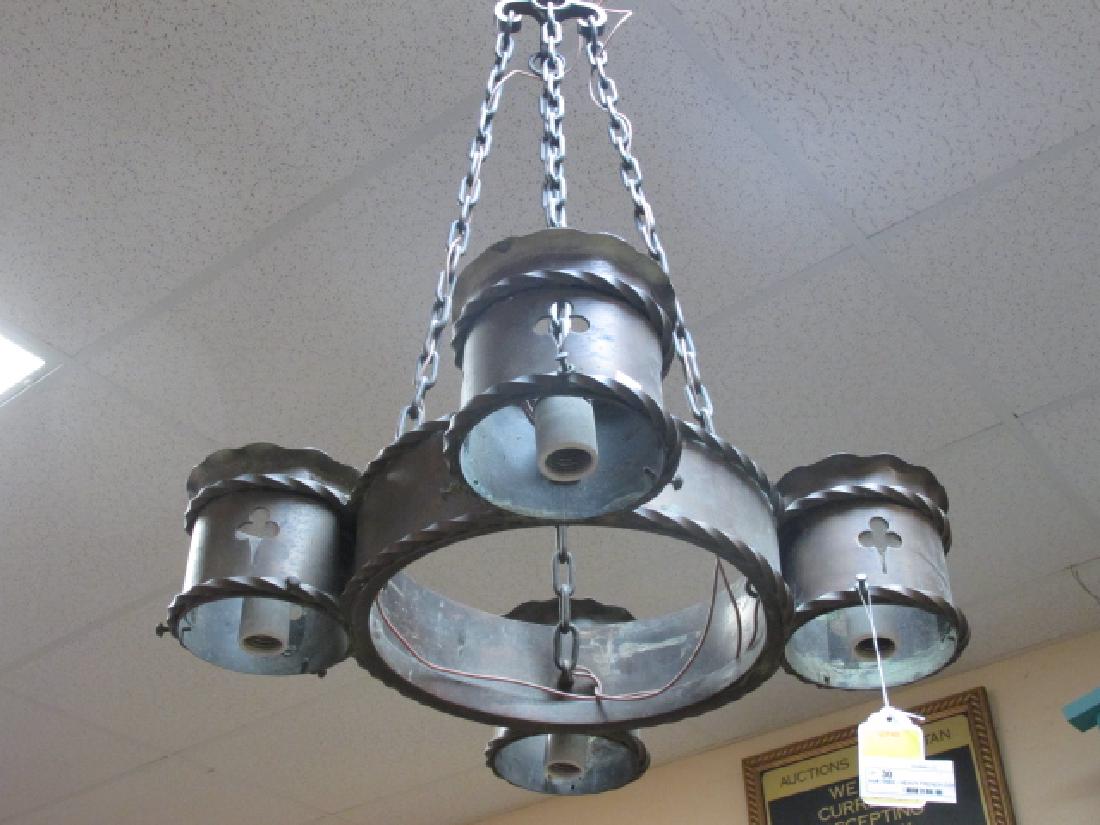 HEAVY FRENCH COPPER REVIVAL STYLE CHANDELIER (1 of 6)