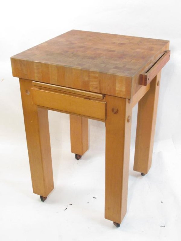 "LE GOURMAND" INLAID WOOD BUTCHER'S BLOCK