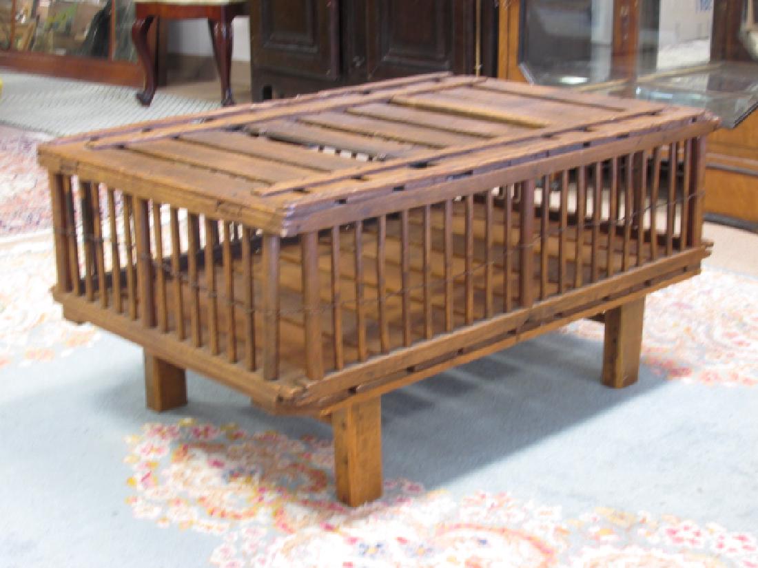ANTIQUE WOODEN CHICKEN CRATE CONVERTED TO COFFEE TABLE (1 of 6)