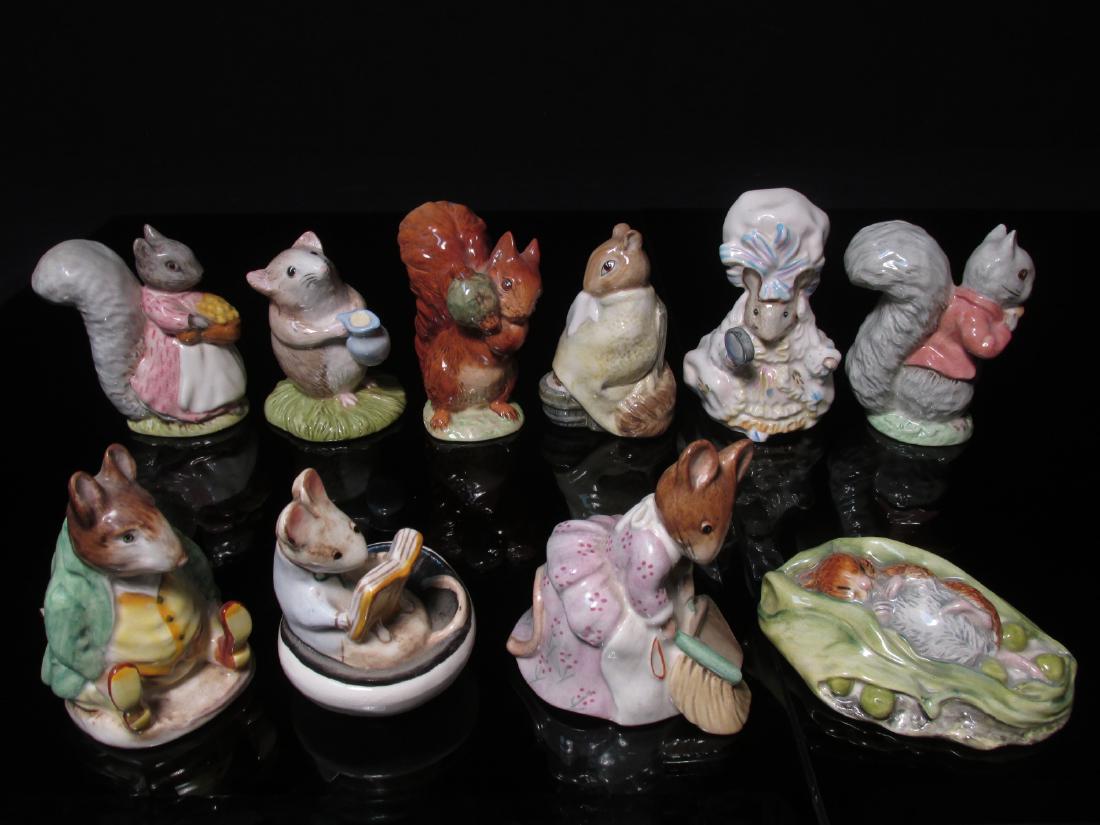 TEN BEATRIX POTTER BP MOUSE & SQUIRREL FIGURINES (1 of 10)