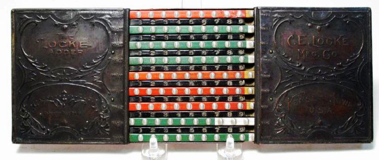 C.E. LOCKE "THE LOCKE ADDER" ANTIQUE TIN CALCULATO (1 of 7)