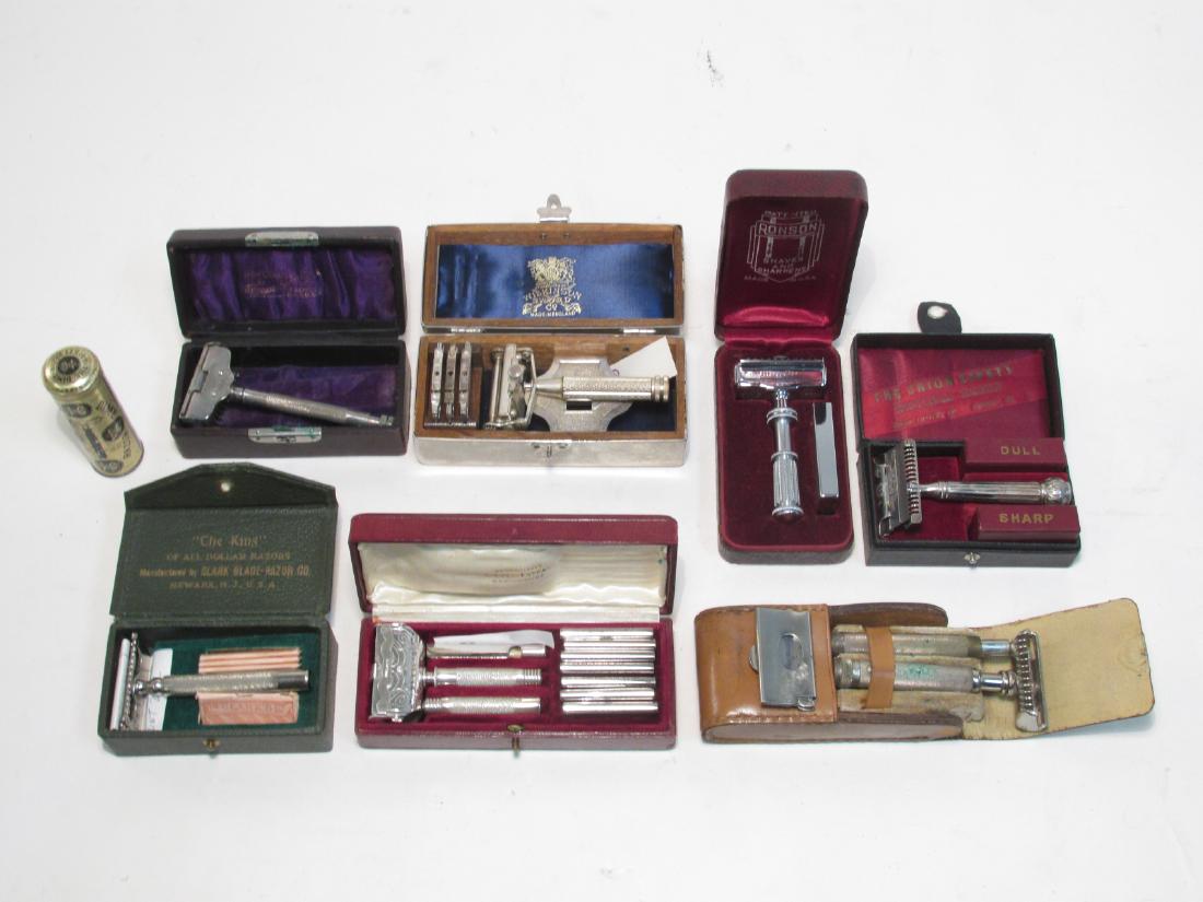 EIGHT VINTAGE SE SAFETY RAZORS: AELDIN, DIME, ETC. (1 of 10)