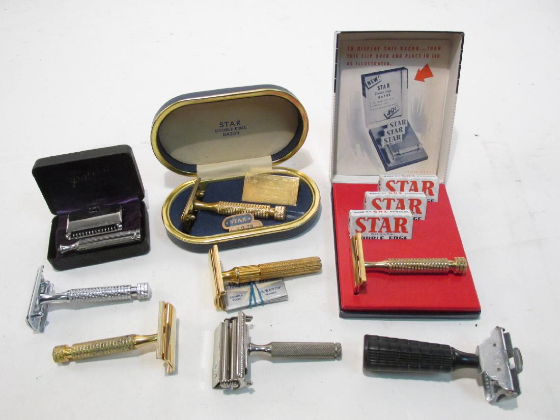 EIGHT ASSORTED STAR DE & SE SAFETY RAZORS (1 of 9)