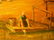 643: ANTIQUE OIL CANVAS PAINTING FARM ON POND SIGNED - 5