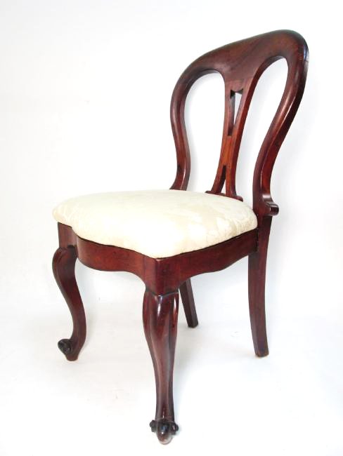 MID 19TH C VICTORIAN BALLOON BACK SIDE CHAIR (1 of 8)