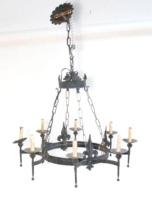 BLACK IRON GOTHIC STYLE CHANDELIER (1 of 7)