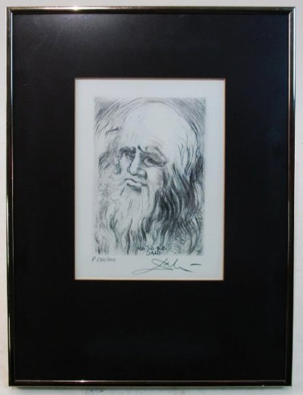 SALVADOR DALI HAND SIGNED ETCHING LEONARD DA VINCI (1 of 8)