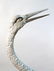 LARGE SILVERED BRONZE CRANE BIRD GARDEN SCULPTURE - 2