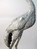 LARGE SILVERED BRONZE CRANE BIRD GARDEN SCULPTURE - 3