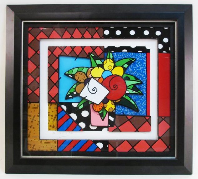 ROMERO BRITTO 3D HAND SIGNED SERIGRAPH: NEW SPRING (1 of 6)
