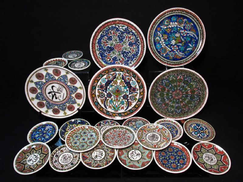 ASSORTED TURKISH HAND PAINTED CERAMIC PLATES (1 of 8)
