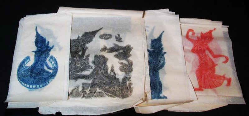 THAI TEMPLE RUBBINGS on RICE PAPER (1 of 8)