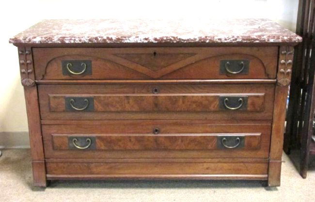 EARLY ARTS & CRAFTS MARBLE TOP CHEST OF DRAWERS (1 of 7)