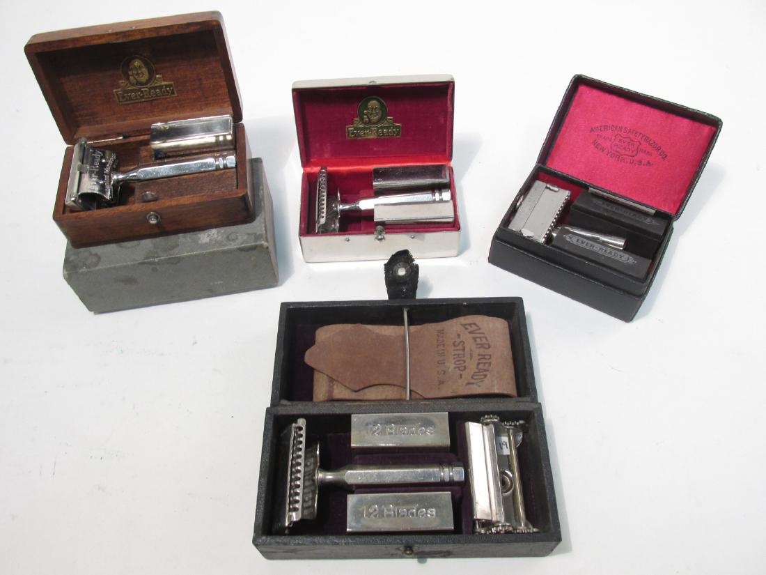 FOUR VINTAGE EVER-READY SE SAFETY RAZORS: WOOD ETC (1 of 8)