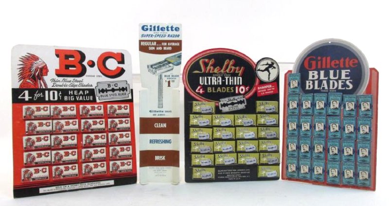VINTAGE BARBERIANA: GILLETTE ADVERT, BLADE DISPLAY (1 of 10)