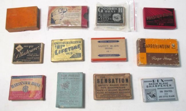GROUP ASSORTED VINTAGE SAFETY RAZOR HONES 12 PCS (1 of 11)