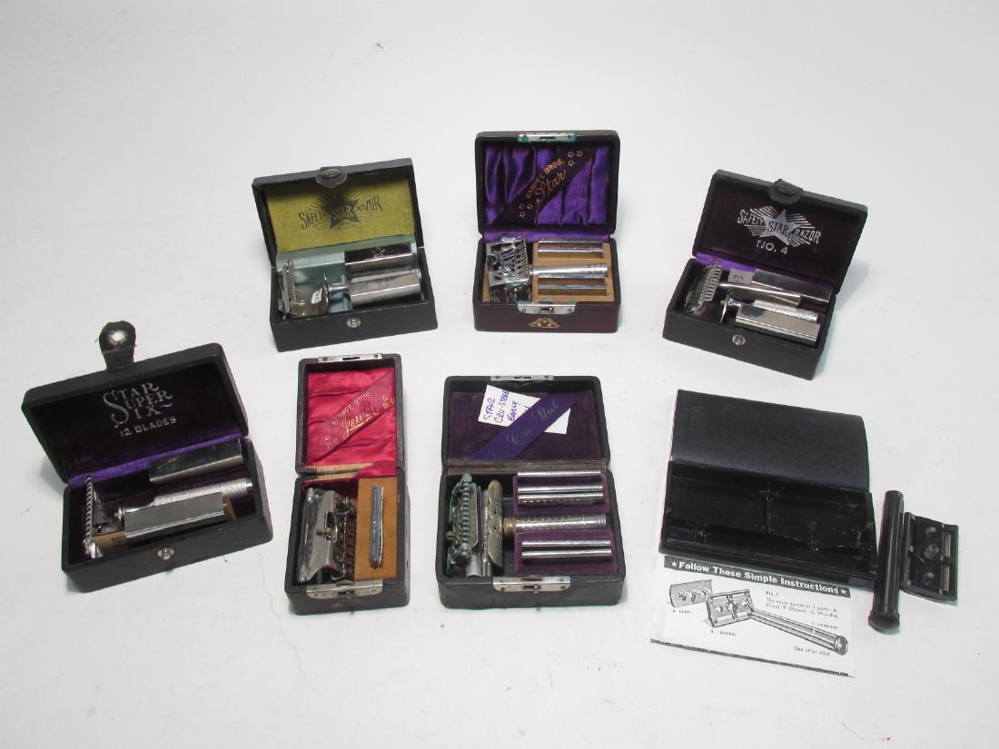 SEVEN VINTAGE STAR SINGLE EDGE SAFETY RAZORS (1 of 9)