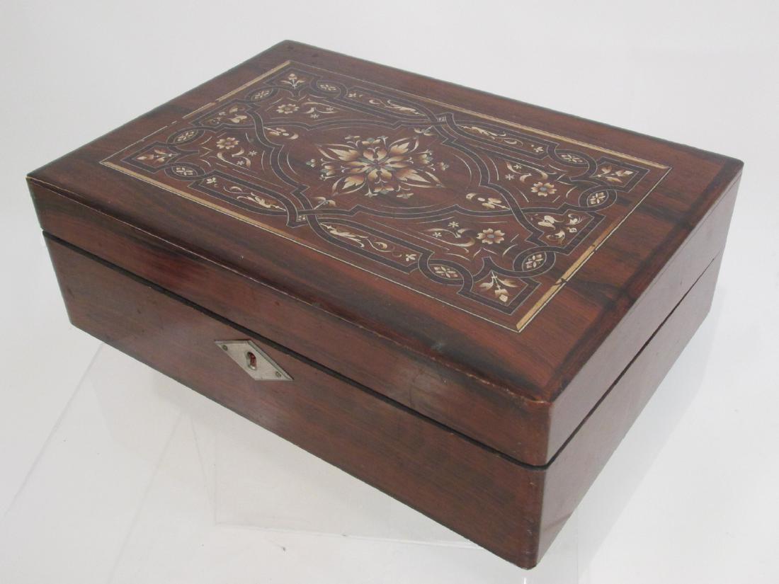 19TH C MARQUETRY INLAY WRITING BOX LAP DESK (1 of 10)